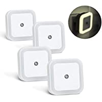 KYG Lámpara Nocturna (4 Pack) Luz Quitamiedos con Luz Sensor y Enchufe Pared- Ahorro de Energía- Luz Amarilla